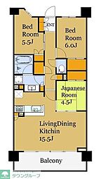 ザ・パークハウス上麻生 3LDKの間取図画像