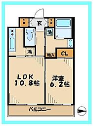 プライオール協和登戸 1LDKの間取図画像