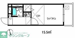 リバティパレス 1Kの間取図画像