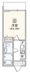 川崎市多摩区西生田4丁目アパート 1Kの間取図画像