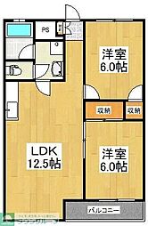 シャトレー新井 2LDKの間取図画像