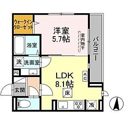 D Paina宿河原7 1LDKの間取図画像
