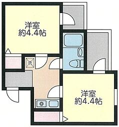 アスタック弐番館 2Kの間取図画像