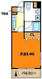 ウイステリア溝の口 1Kの間取図画像