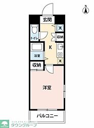 キララローネ 1Kの間取図画像