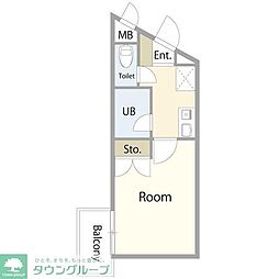 LCレジデンス川崎多摩 1Kの間取図画像
