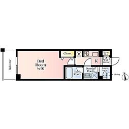 リージア新百合ヶ丘サウスコート 1Kの間取図画像