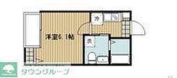 稲城市押立アパート 1Kの間取図画像