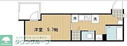 稲城市押立アパート 1Kの間取図画像