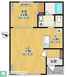 川崎市多摩区菅5丁目アパート 1LDKの間取図画像