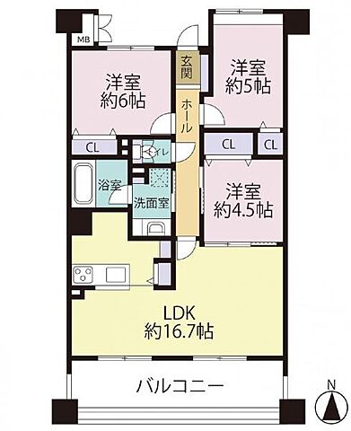 間取り リビオ柏木 2階/-