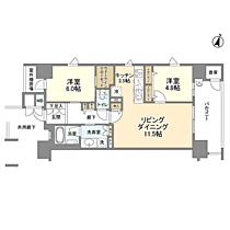 サンメゾン大濠公園北 1302 ｜ 福岡県福岡市中央区港２丁目（賃貸マンション2LDK・13階・64.55㎡） その2