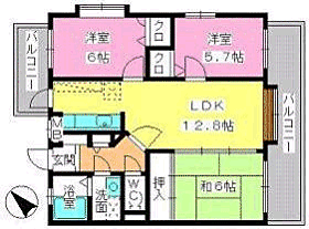 アネックス2000 203 ｜ 福岡県福岡市南区三宅２丁目（賃貸マンション3LDK・2階・67.70㎡） その2