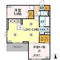 TORISIA T West 2LDKの間取図画像