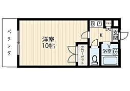 原田コーポ 1Kの間取図画像