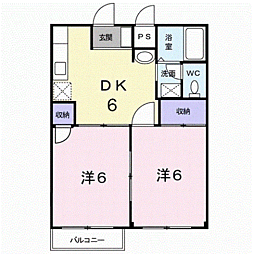 ファミールまどか 2DKの間取図画像