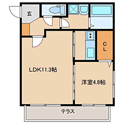 ヴィオラ 1LDKの間取図画像