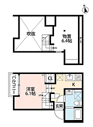 ブルージュ井尻 ワンルームの間取図画像