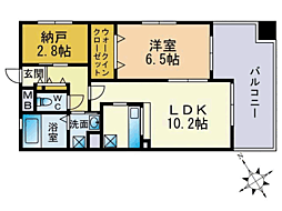 グランパ藤永田 1SLDKの間取図画像