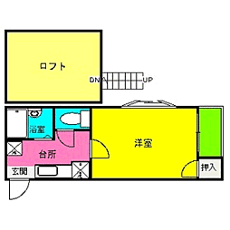 レティーフ平尾 1Kの間取図画像