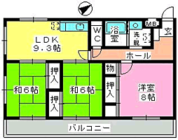 ルミエール篠原 3LDKの間取図画像