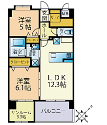 Sun・Blesso塩原 2SLDKの間取図画像