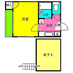 フレンドリー井尻 1Kの間取図画像