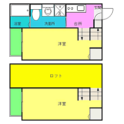 エトワール井尻 1Kの間取図画像