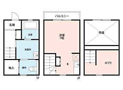 高宮ルッソ2 ワンルームの間取図画像