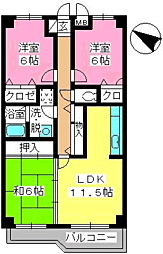 ヴィラージュ荷稲 3LDKの間取図画像
