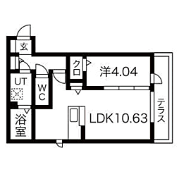 D-room大野城A 1LDKの間取図画像