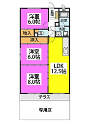 エクセレント中嶋 3LDKの間取図画像