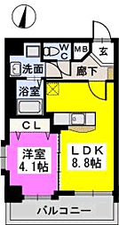 メゾンドオハナ 1LDKの間取図画像