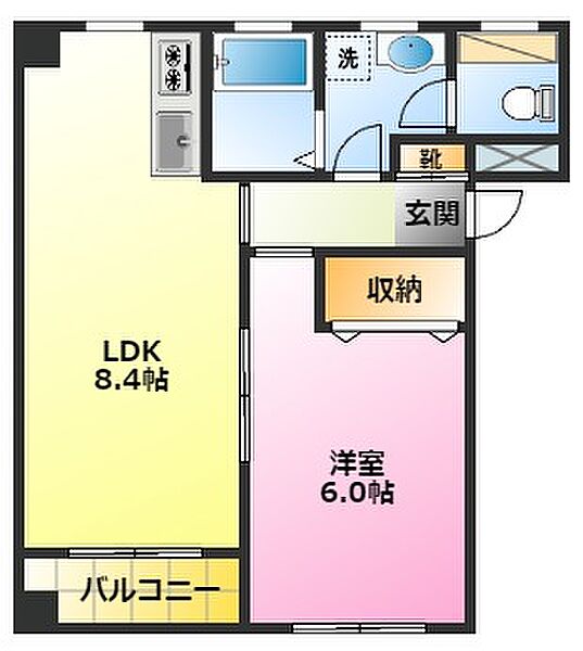 ドミール宮前 205｜神奈川県川崎市中原区上小田中6丁目(賃貸マンション1LDK・2階・35.83㎡)の写真 その2