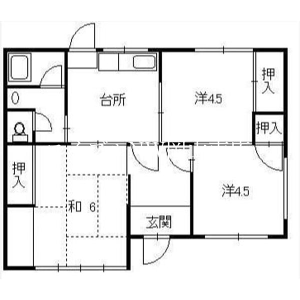 岡山県岡山市南区南輝2丁目(賃貸一戸建3DK・1階・49.03㎡)の写真 その2