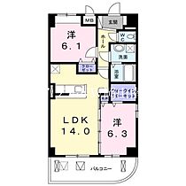 岡山県岡山市南区浜野3丁目（賃貸マンション2LDK・2階・61.52㎡） その2