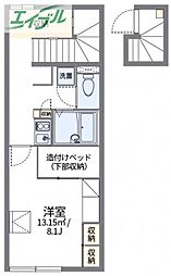 レオパレス浜野南 1Kの間取図画像