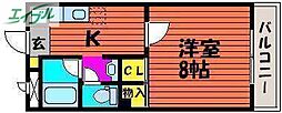 ロイヤルパレス 1Kの間取図画像