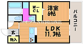 エトワール  ｜ 岡山県岡山市北区野田3丁目（賃貸アパート1LDK・2階・45.04㎡） その2