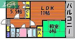 セブンスヘブン今 2LDKの間取図画像