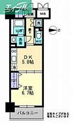 アルファレガロ西古松 1DKの間取図画像
