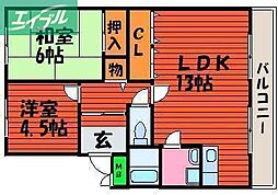 ジョイフル・今 2LDKの間取図画像