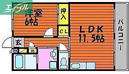 グランパ 1LDKの間取図画像