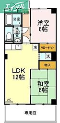 ハイライズ遠藤 2LDKの間取図画像