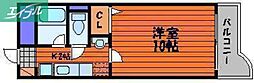 ベンハウス今 1Kの間取図画像