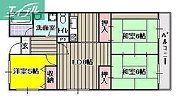 レジデンス奥田 3LDKの間取図画像