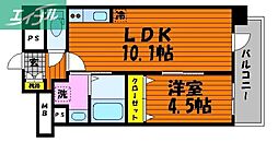 アルカンシエル 1LDKの間取図画像