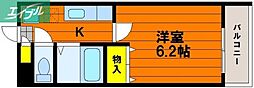 ウェーブレジデンスA 1Kの間取図画像