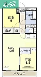 カーサ21 2LDKの間取図画像