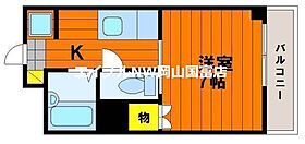 岡山県岡山市中区西川原（賃貸マンション1K・4階・27.13㎡） その2